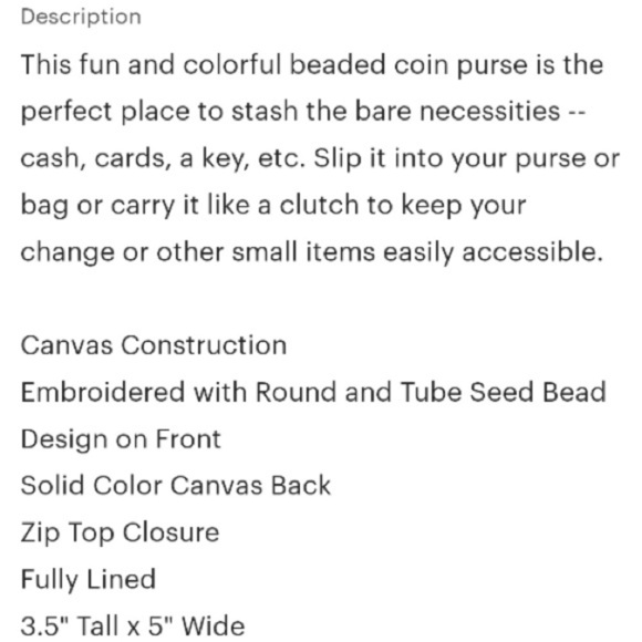 Handmade Seed Beaded Colorful Cactus Coin
Purse Size 5x3.5 inches - Picture 3 of 3